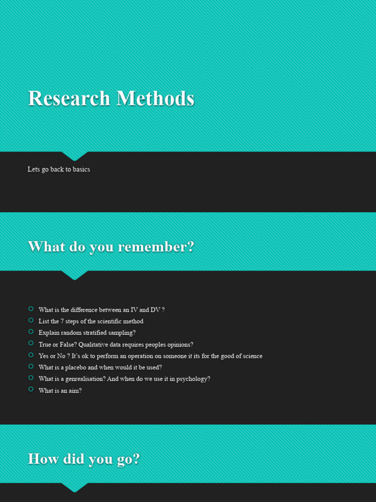 Yr 12 Research Methods - Going Back To Basics | PDF