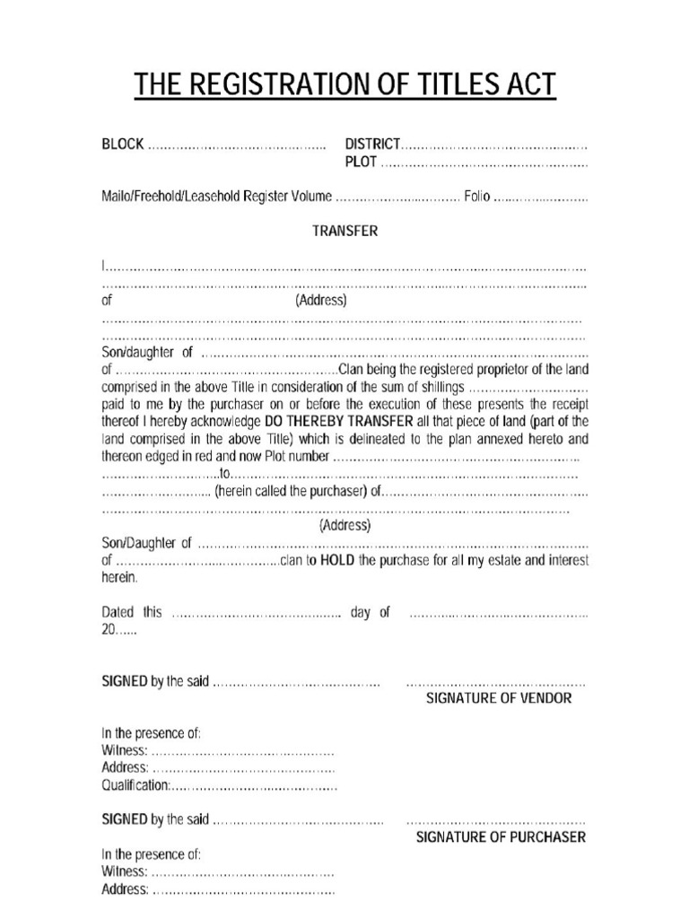 Land Transfer Forms | PDF