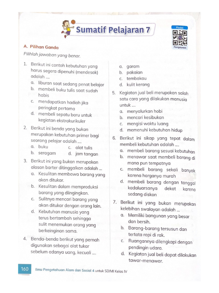 Primary 4 Ipas Sum 7 Kebutuhan Hidup | PDF
