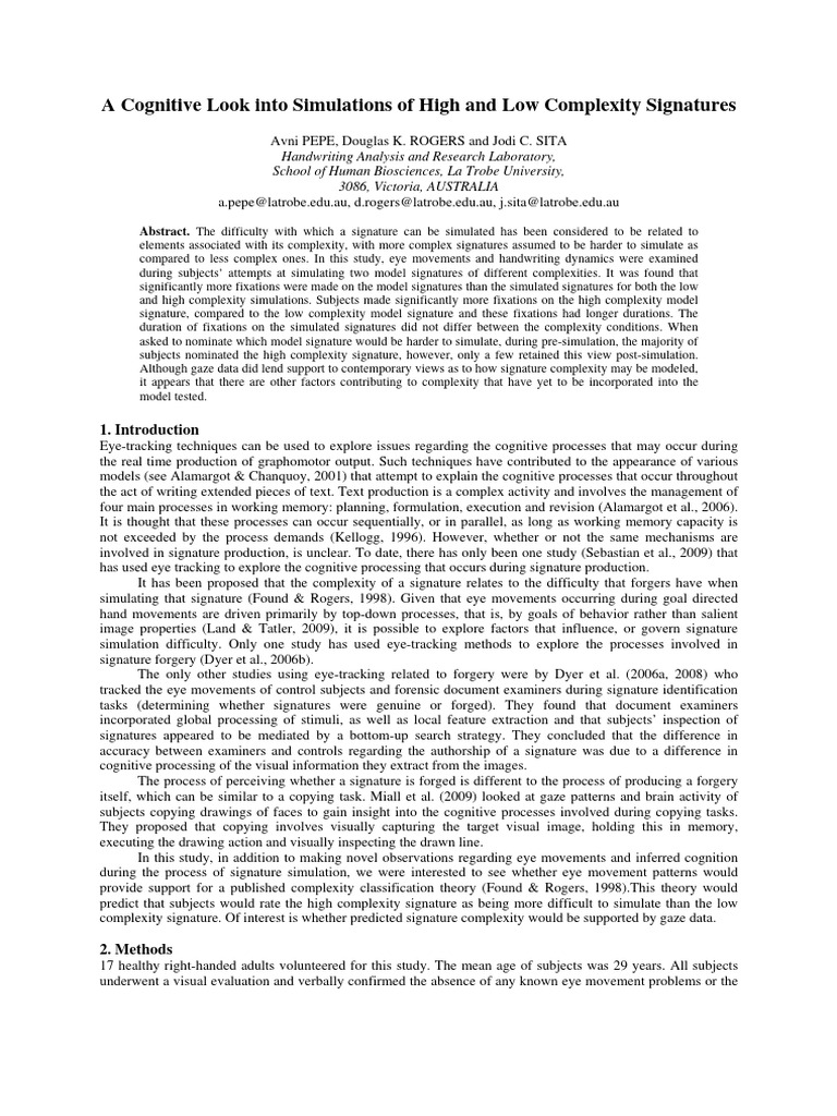 A Cognitive Look Into Simulations of Hig | PDF | Complexity | Cognition