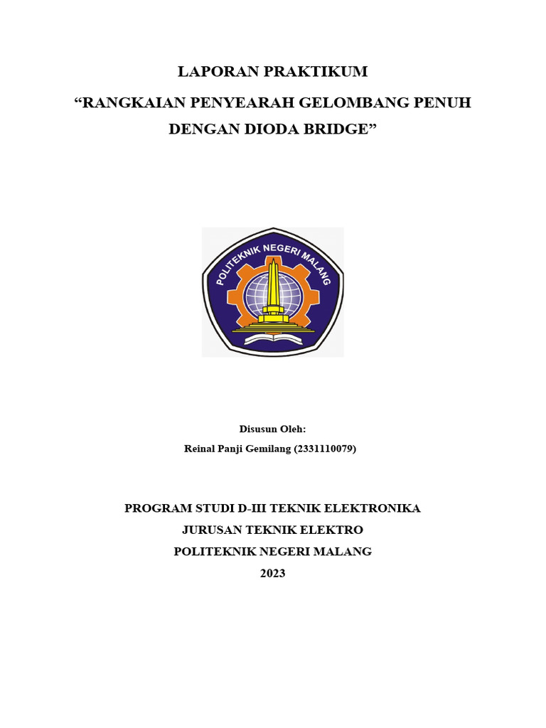 Praktikum Penyearah Gelombang Penuh | PDF | Teknologi & Rekayasa