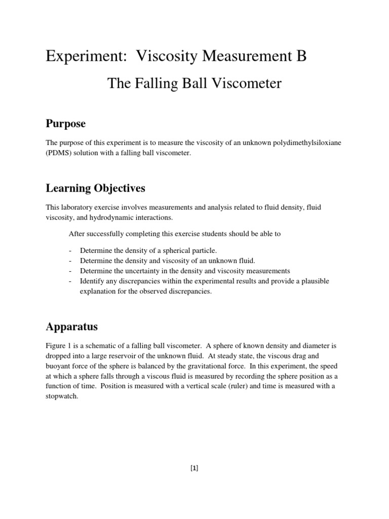 Falling Ball PDF Drag (Physics) Reynolds Number