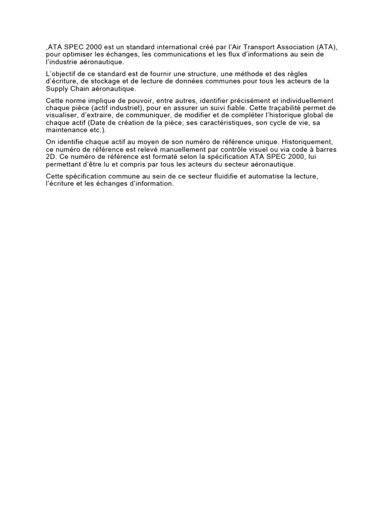 Norme ATA SPEC 2000 en aéronautique | PDF | Affaires | Ordinateurs