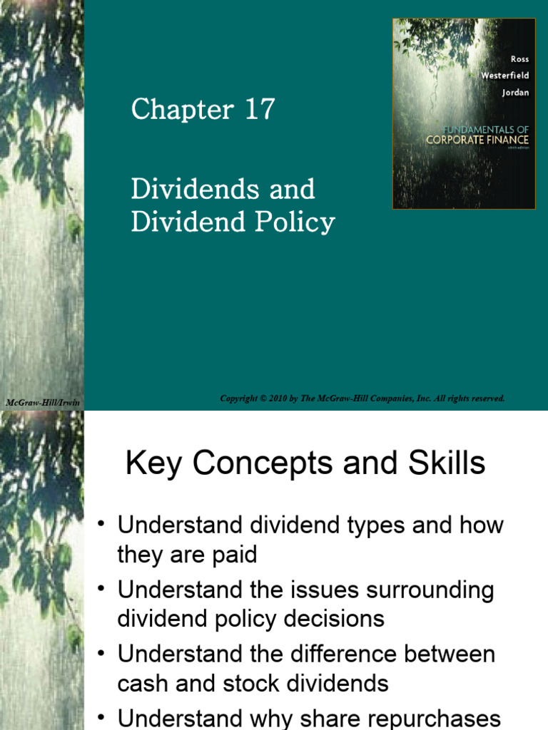 Chap017 Dividend Policy | PDF | Dividend | Share Repurchase