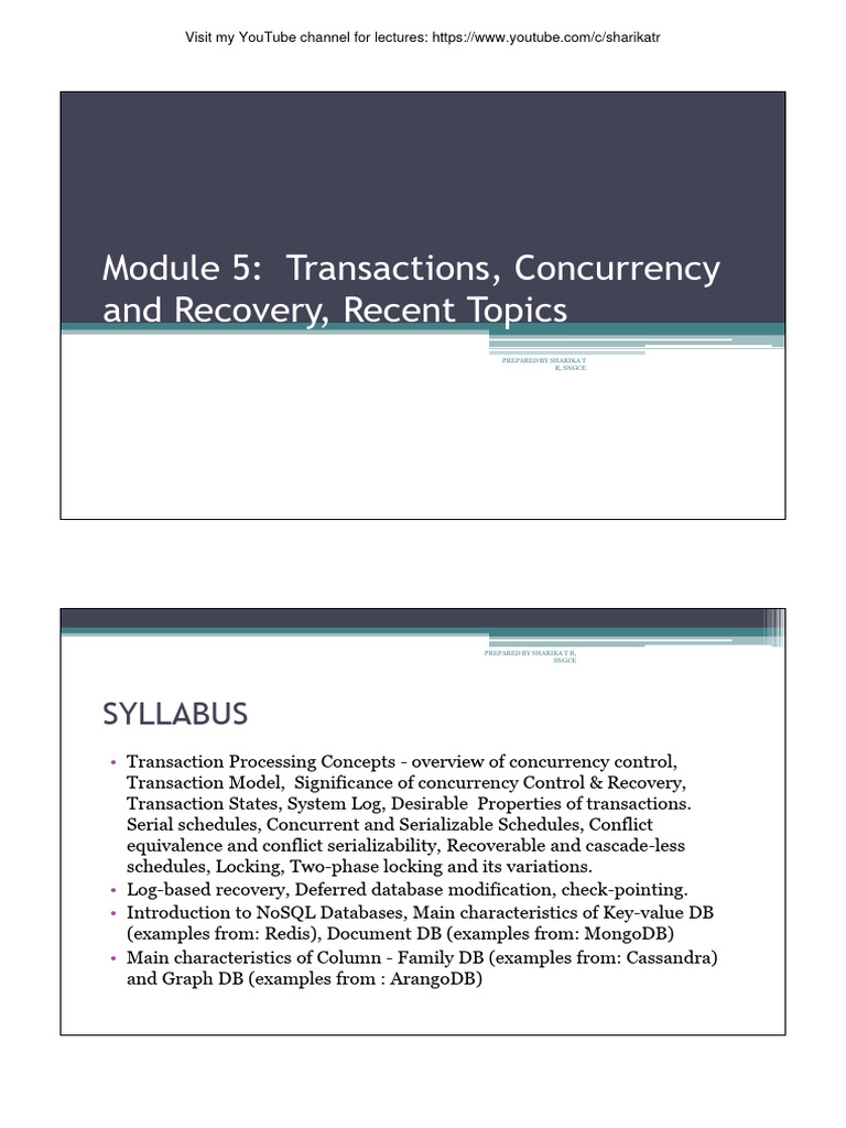 Transactions and Concurrency Control Guide | PDF | Database Transaction ...
