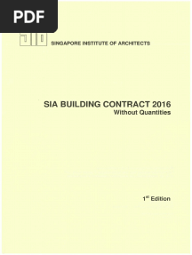 SIA BLDG Contract 2016 (Without Qty, 1st Edition)