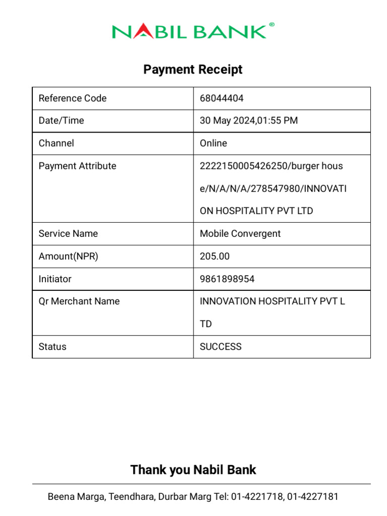 Successful Payment Receipt - 30 May 2024 | PDF