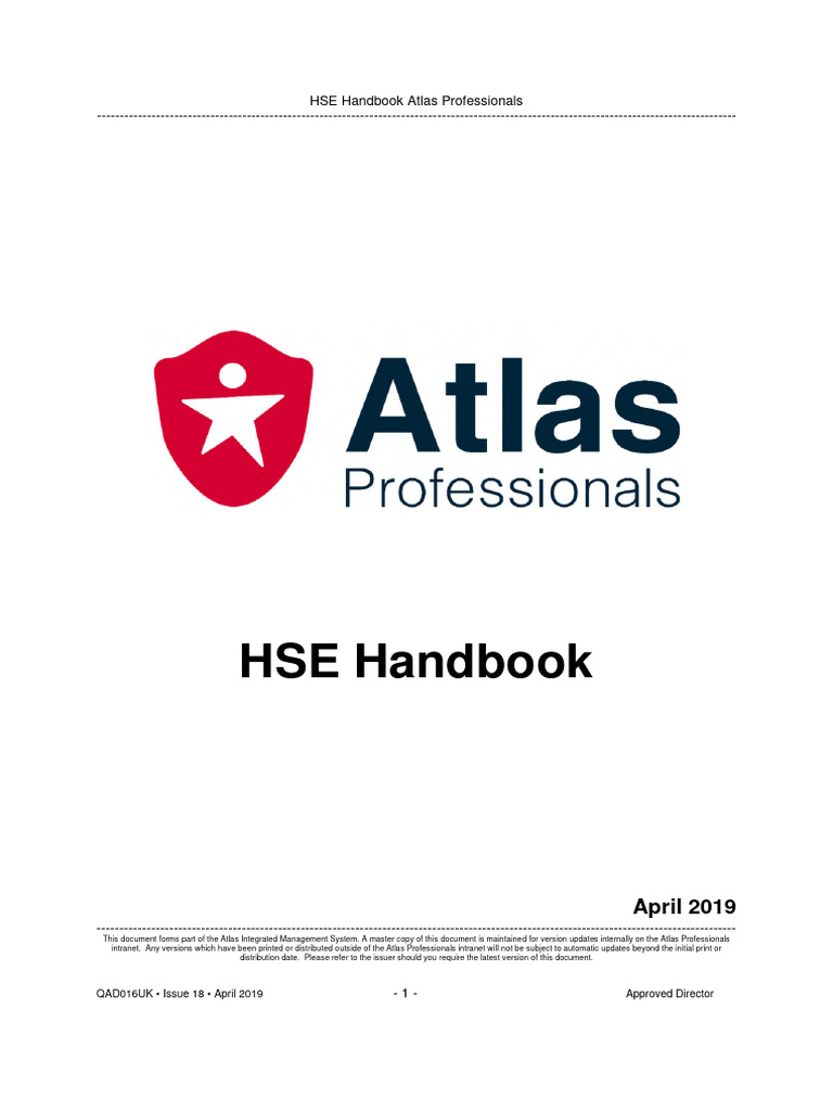 HSE Handbook for Atlas Professionals | PDF | Waste | Personal ...