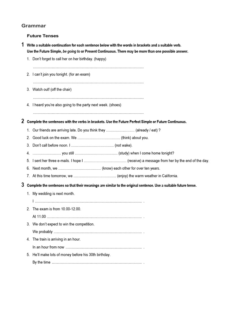 Future Tenses Review Pdf Linguistic Morphology Syntax