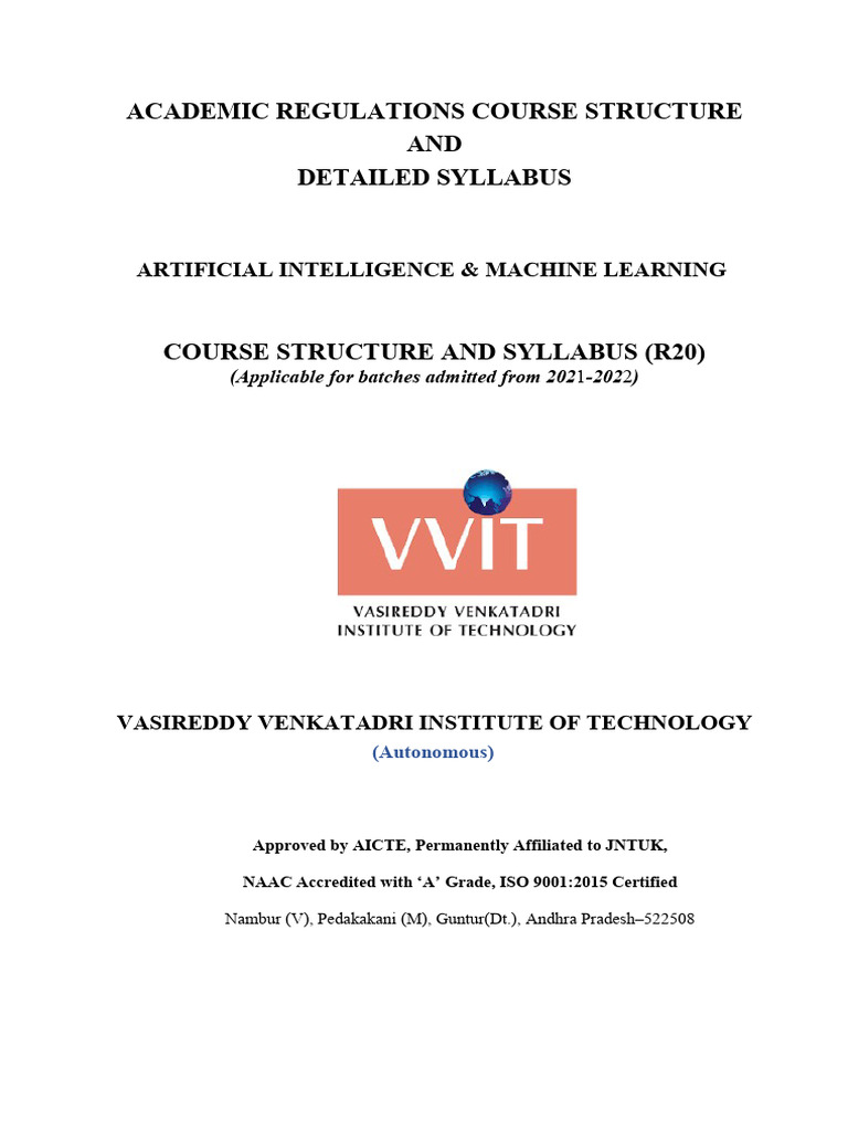 VVIT AIML Course Structure Overview | PDF | Engineering | Computer Science
