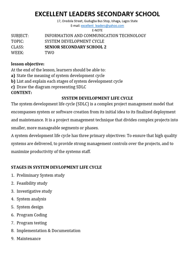 Week 2 - System Development Cycle | PDF | Software Development Process ...
