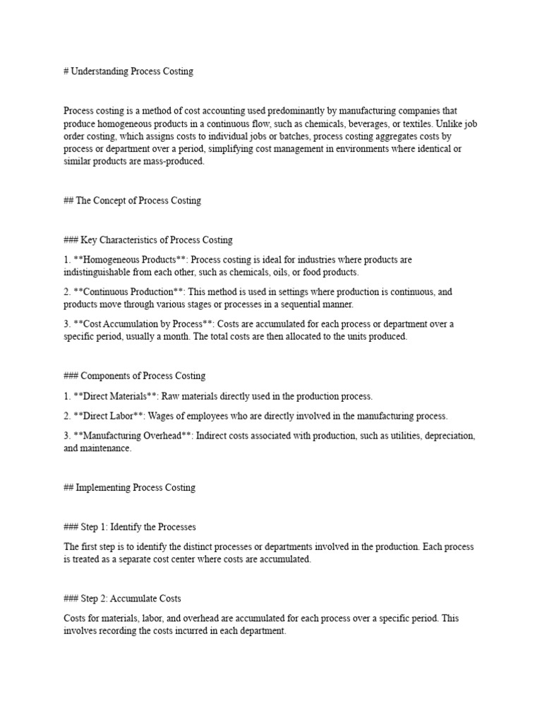 What Is Process Cost Accounting