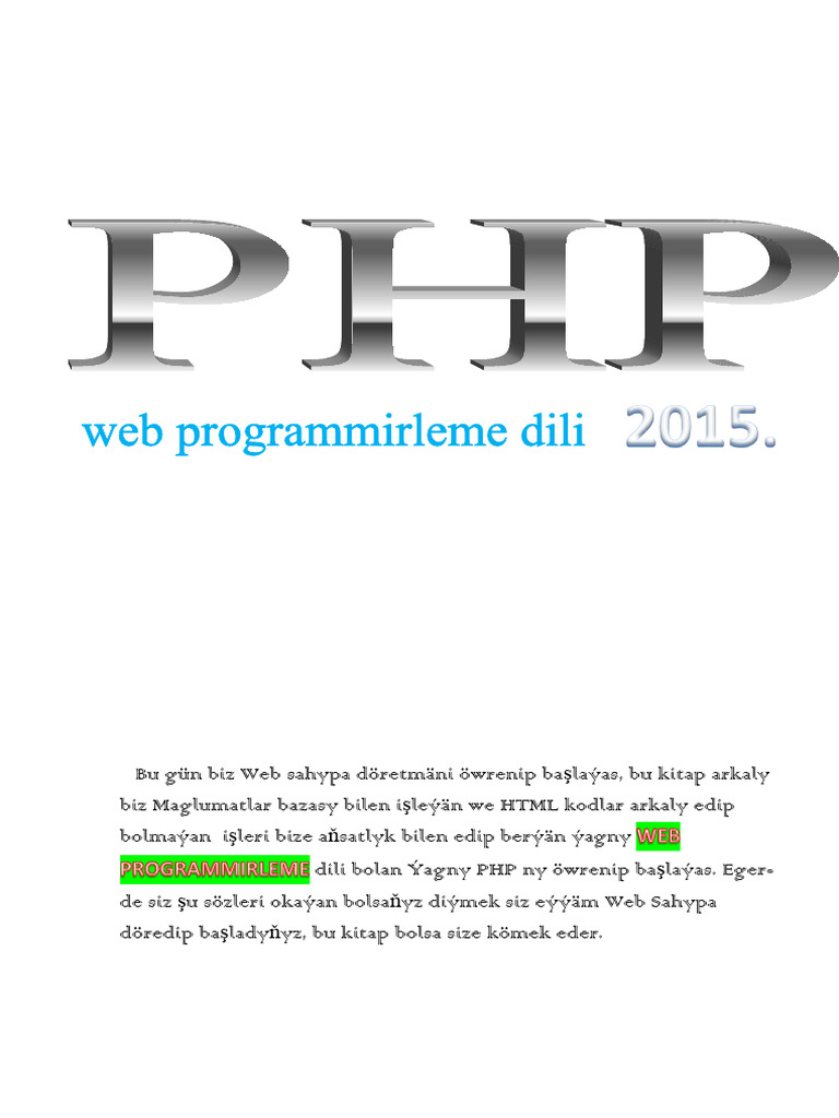 php yazılım dili öğrenme