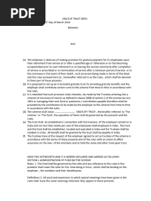 Gratuity Trust Deed