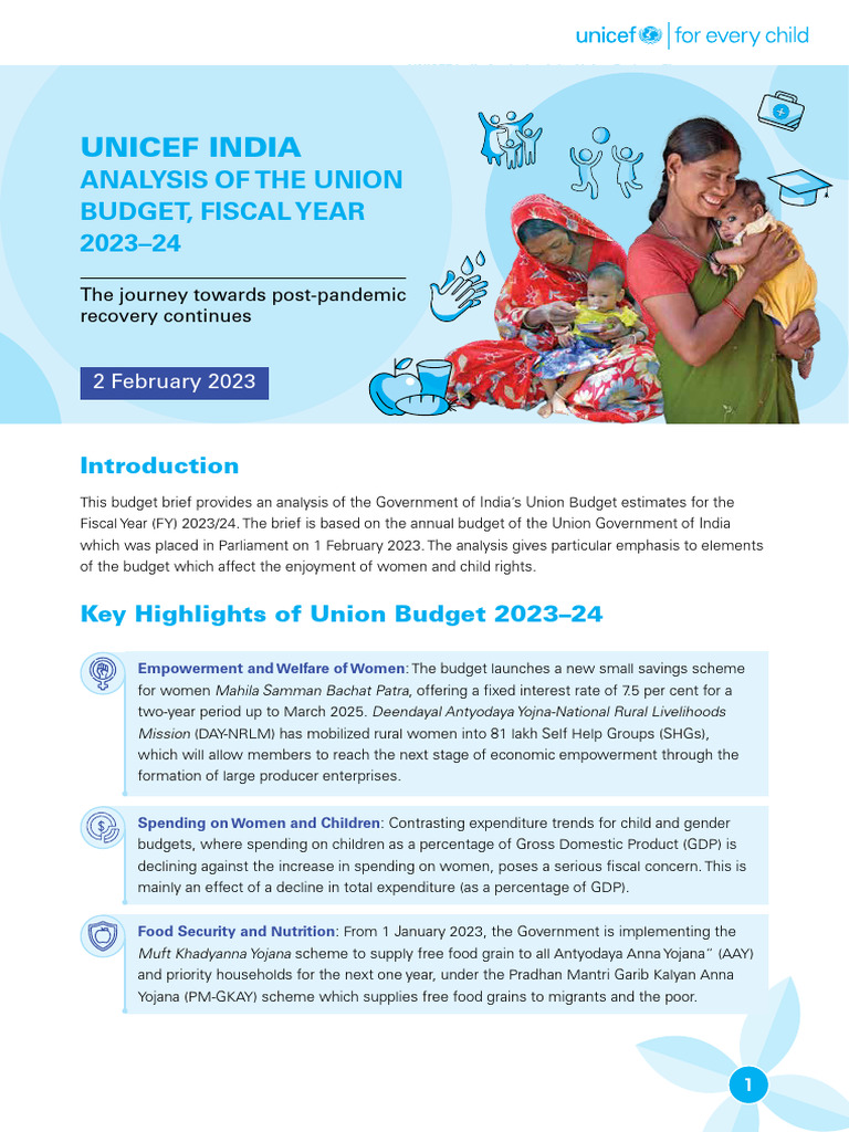 Analysis of The Union Budget, Fiscal Year 2023-24 | PDF | Government ...
