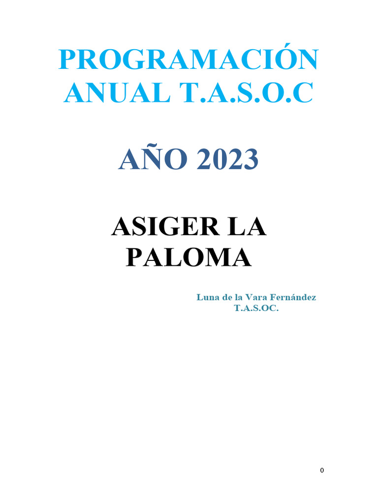 Programación NUEVA BIEN TASOC 2023 | PDF | Cumpleaños