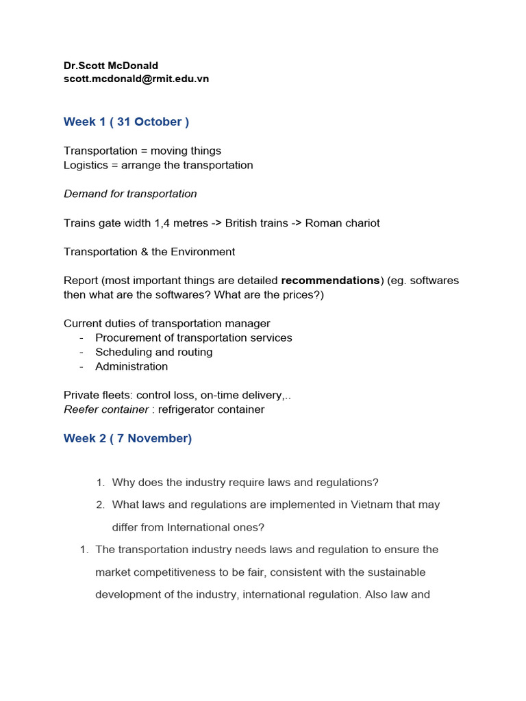 Transportation and Freight Logistics Overview | PDF | Cargo ...