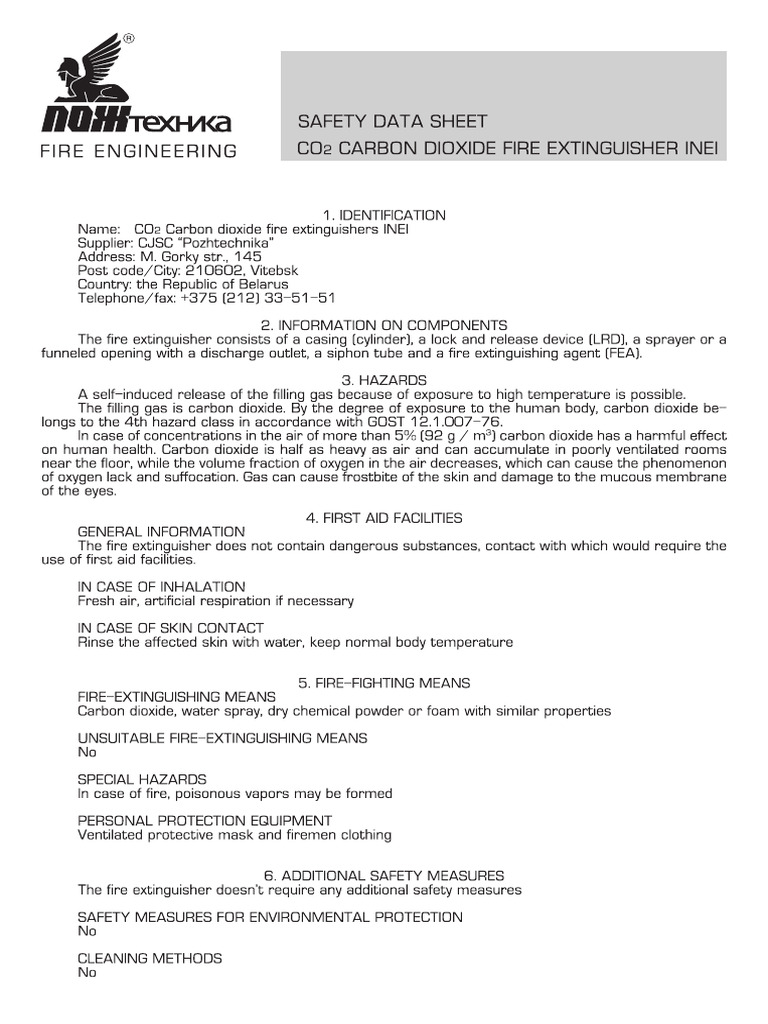 MSDS CO2 Extinguishers Iney_En | PDF