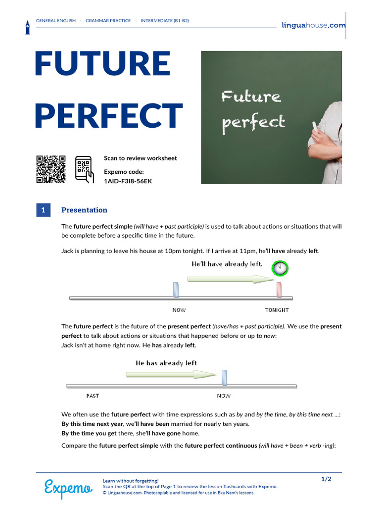 Future Perfect British English Student | PDF | Language Mechanics | Grammar