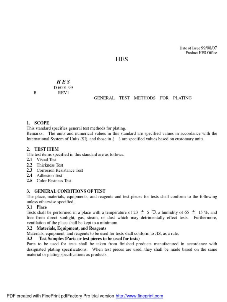 General Plating Test Methods | PDF | Corrosion | Sodium Chloride