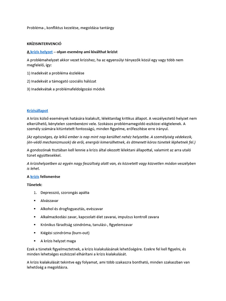 Krízis, Probléma | PDF