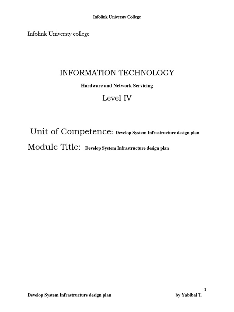 Develop Systeminfrastructure Develop System Infrastructure Design | PDF ...