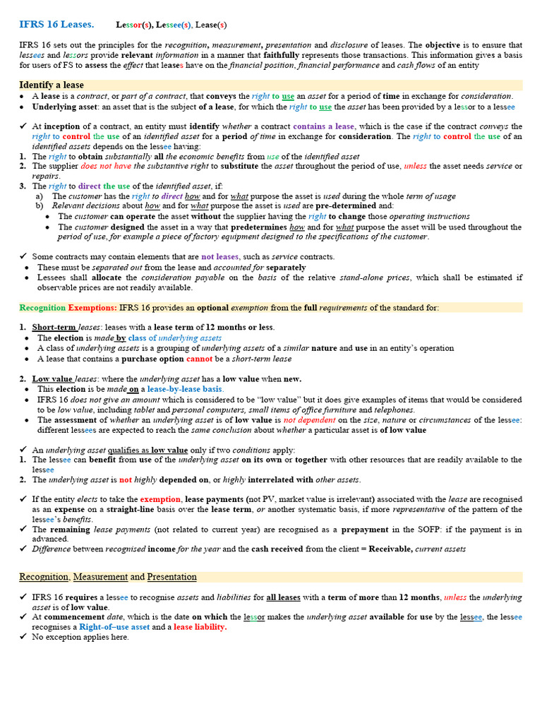 IFRS 16 Leases | PDF | Lease | Debits And Credits