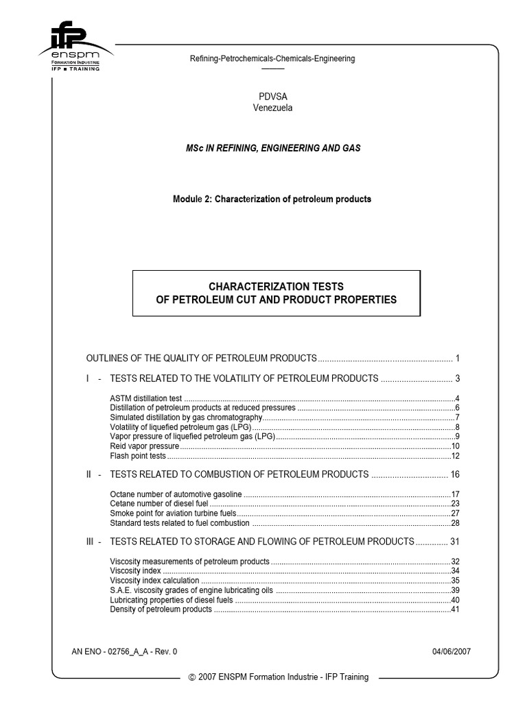 Petroleum Product Characterization Tests | PDF | Distillation ...