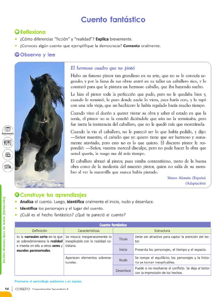 Tema Cuentos Fantasticos 2do Gramatica | PDF