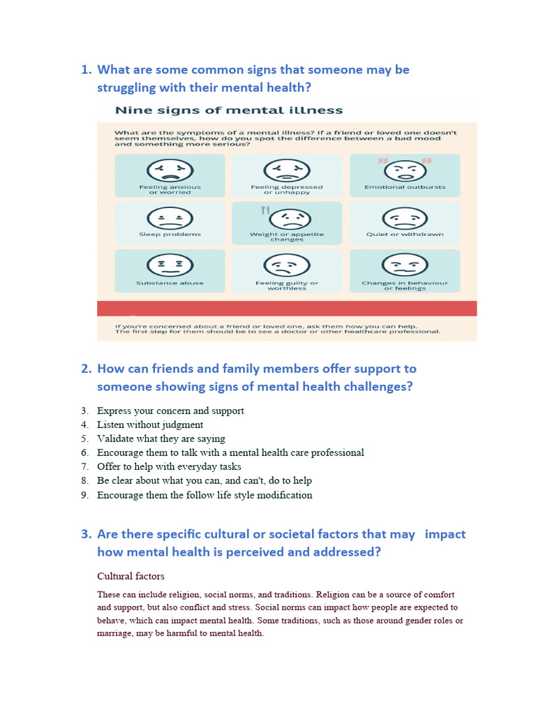 Supporting Mental Health: Key Insights | PDF | Self-Improvement | Wellness