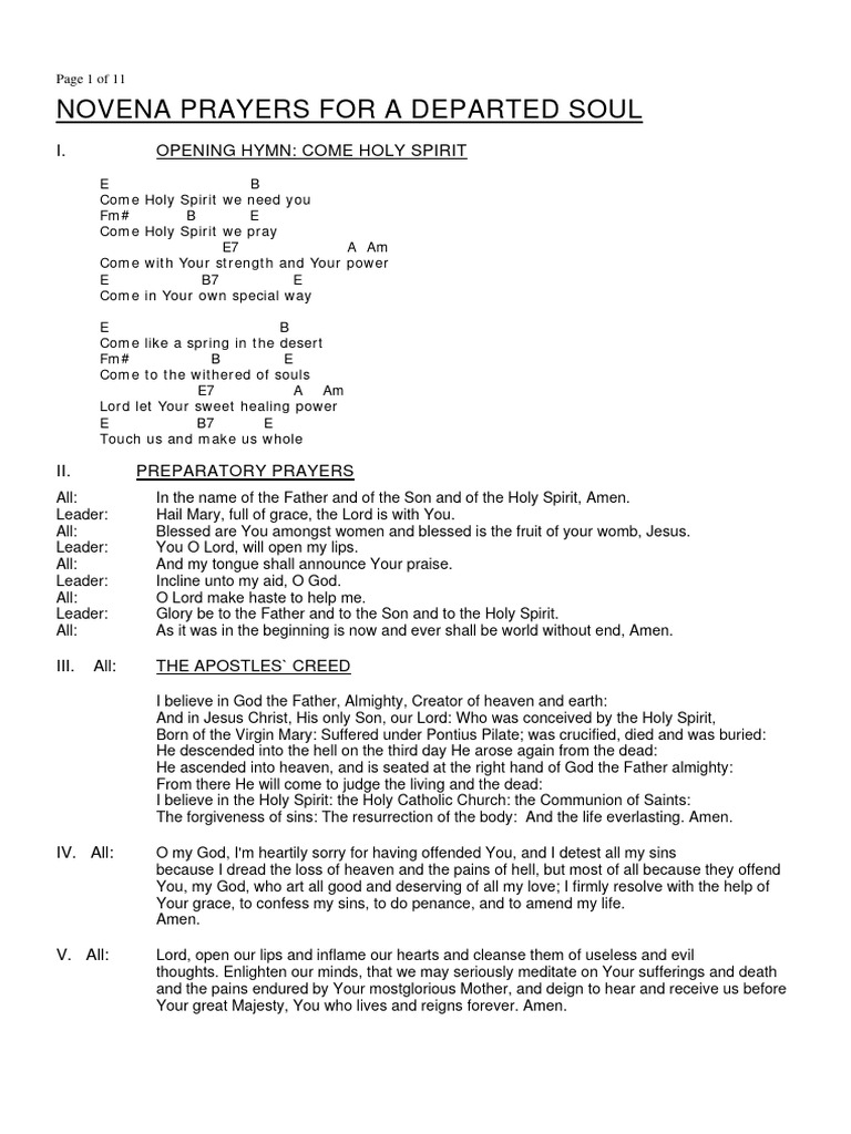 Novena Prayers for Departed Souls | PDF | Lord's Prayer | Jesus