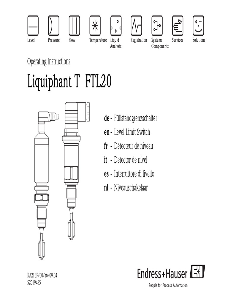 Instructions d'utilisation Liquiphant T FTL20 | PDF