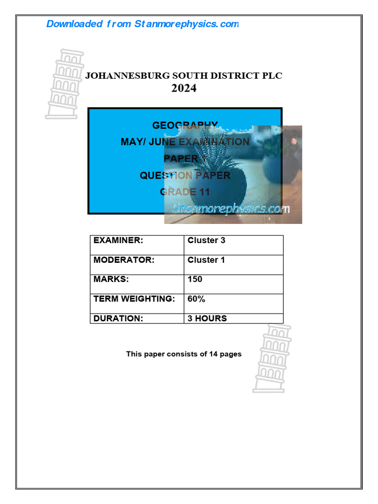 GEOGRAPHY GRADE 11 QUESTIONS AND ANSWERS PDF DOWNLOAD 2025 TERM 4 PAPER 2 visual data 6