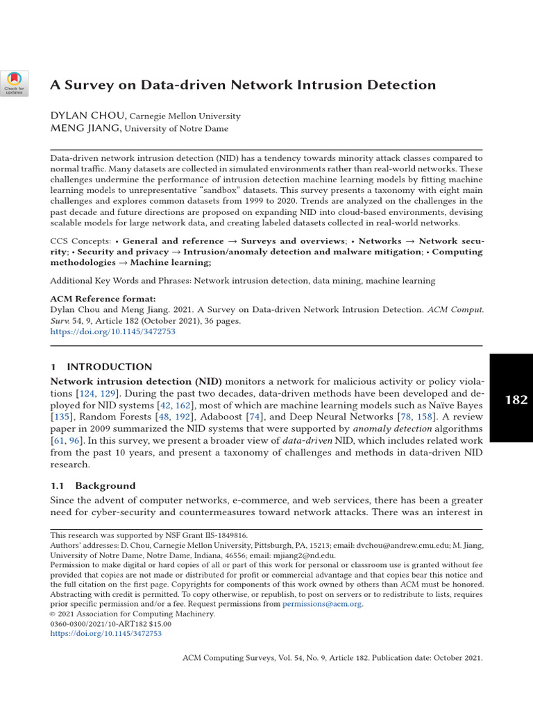 (Chou e JIANG) A Survey On Data-Driven Network Intrusion Detection ...