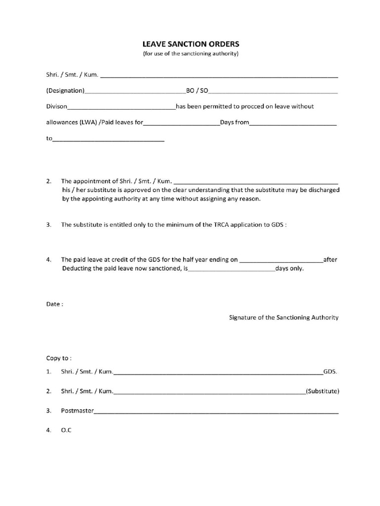 GDS Leave Form-2 | PDF