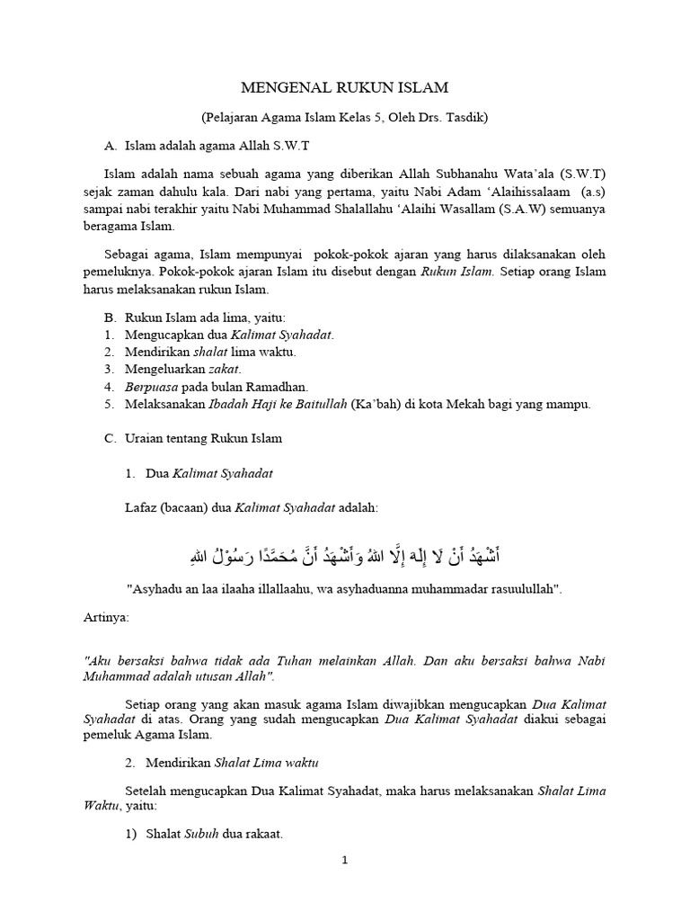 Rukun Islam: Panduan dan Penjelasan | PDF