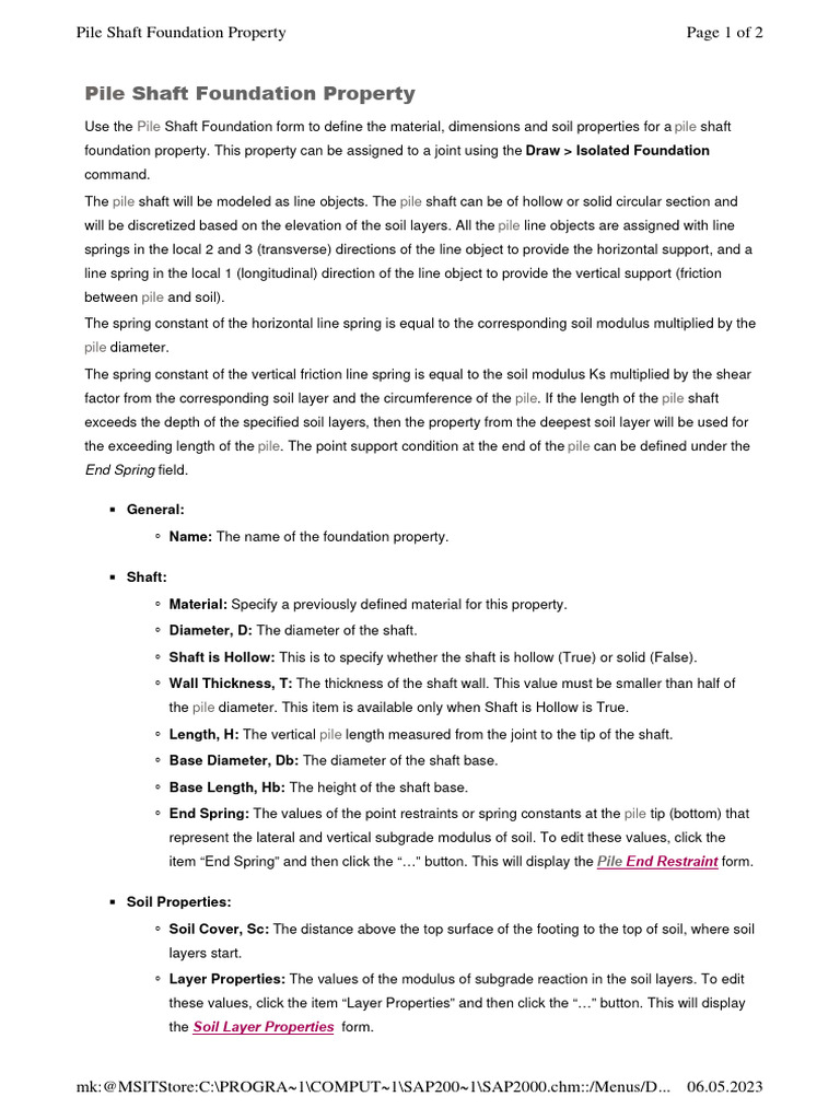 Pile Shaft Foundation Specifications Guide Pdf Deep Foundation