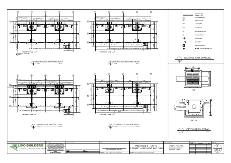 Water and Sanitary Layout Plans | PDF | Plumbing | Civil Engineering