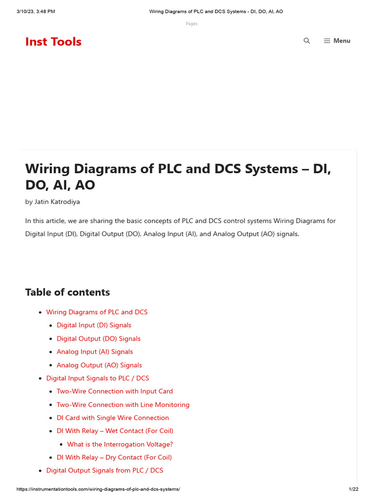 PLC and DCS Wiring Diagrams Explained | PDF | Programmable Logic ...