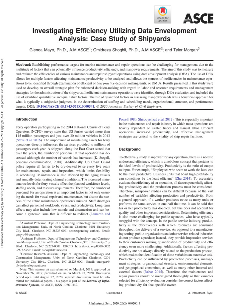Investigating Efficiency Utilizing Data Envelopment | PDF | Methodology ...
