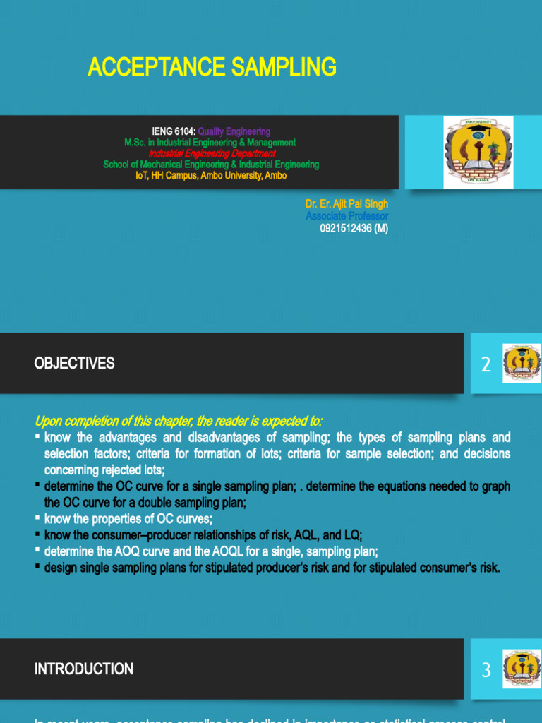 Quality Engineering Sampling Plans | PDF | Sampling (Statistics ...