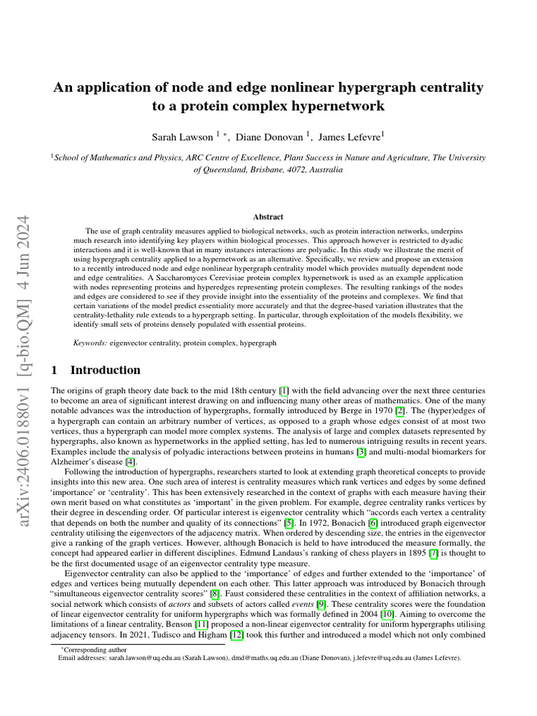 An application of node and edge nonlinear hypergraph centrality to a