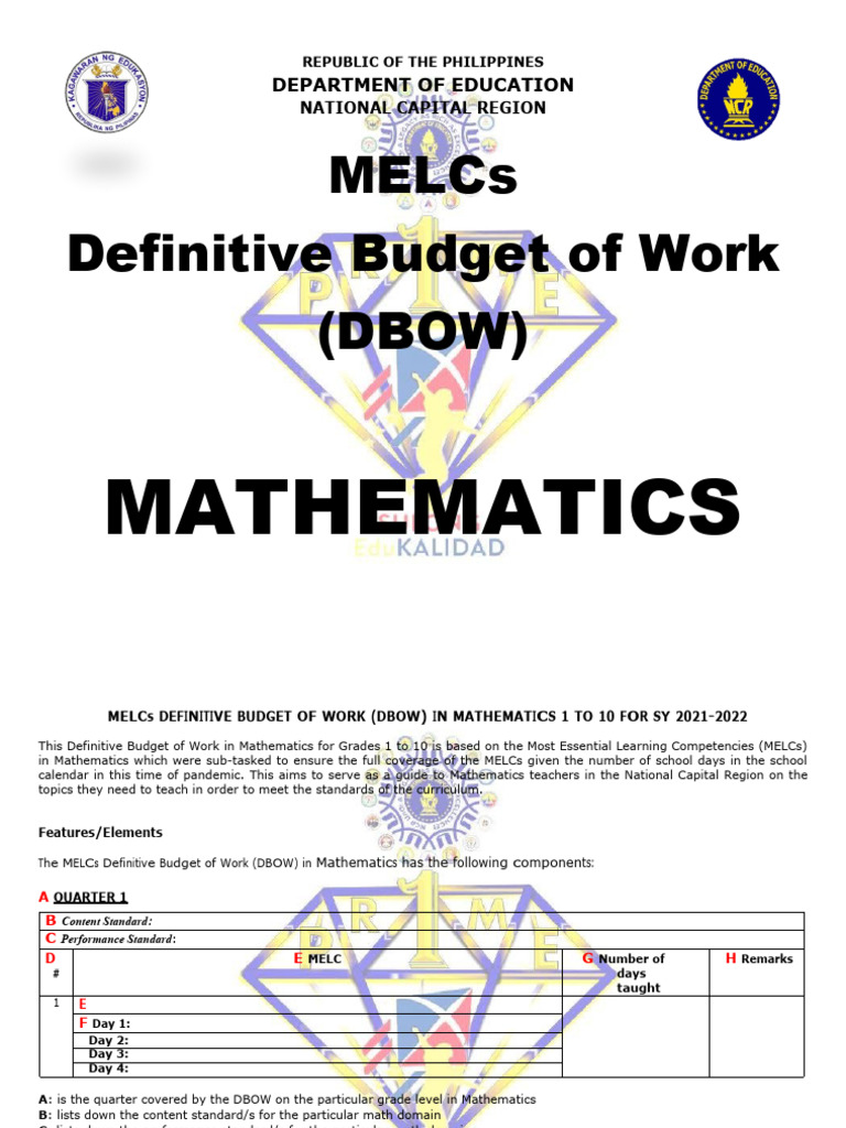 Grade 9 Math MELCs DBOW 2021-2022 | PDF | Trigonometric Functions ...