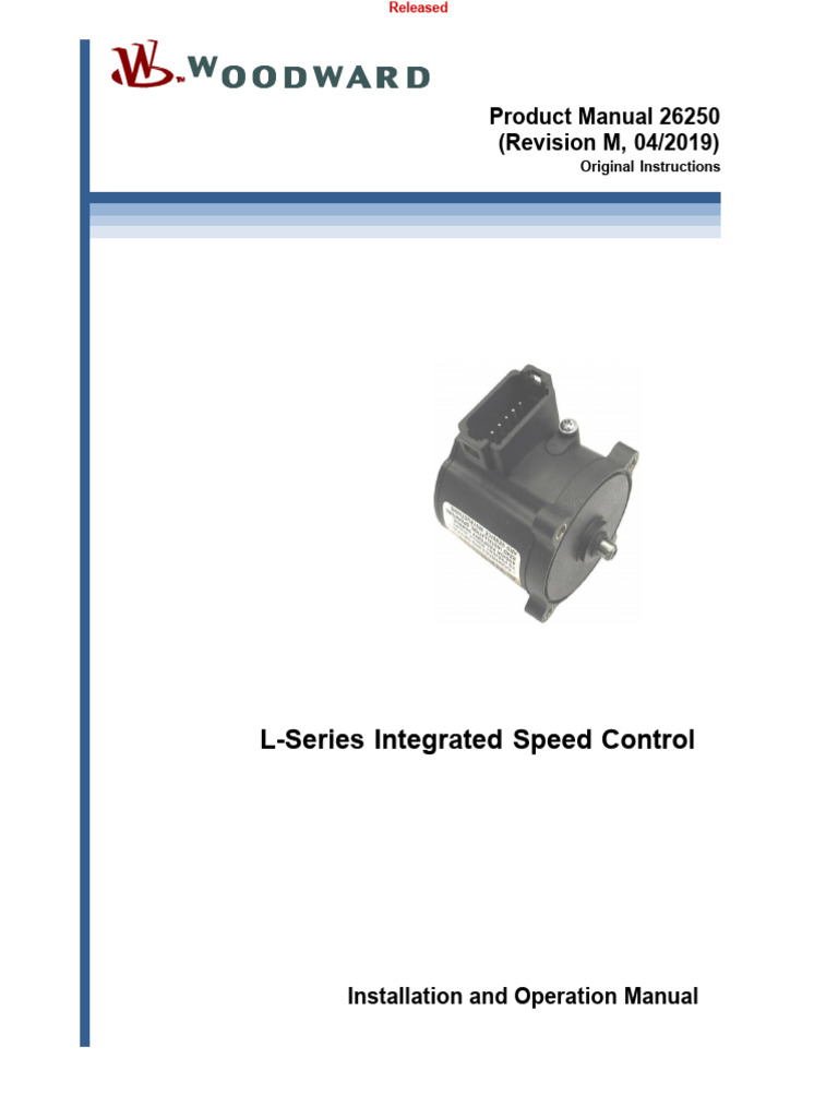 L-Series Integrated Speed Control: Product Manual 26250 (Revision M, 04 ...