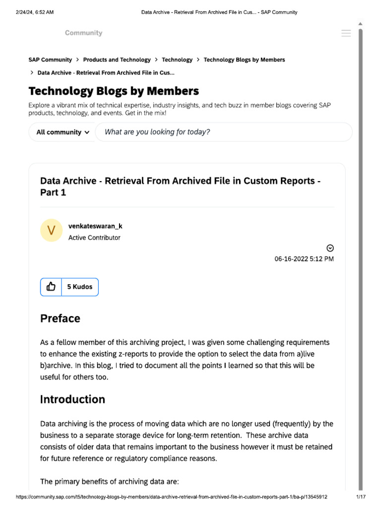 Data Archive - Retrieval From Archieved File in Custom Reports P1 | PDF