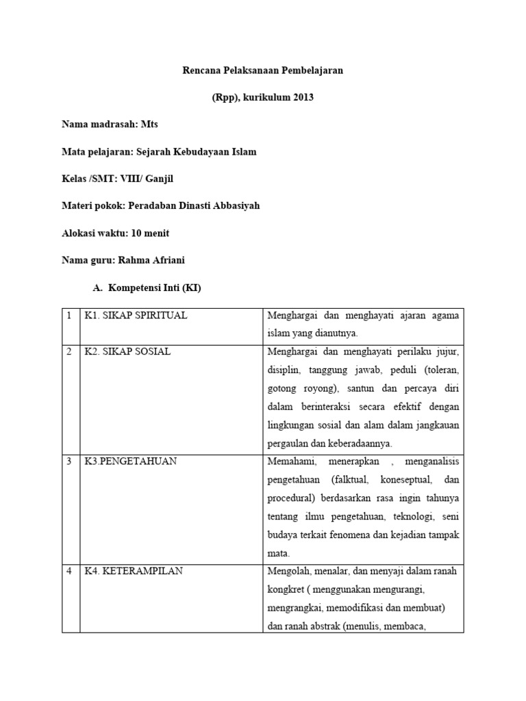 Candangan Indikator RPP | PDF | Ilmu Sosial