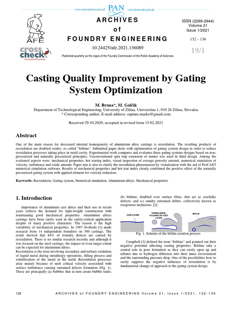 Gating System Optimization for Casting | PDF | Foundry | Porosity