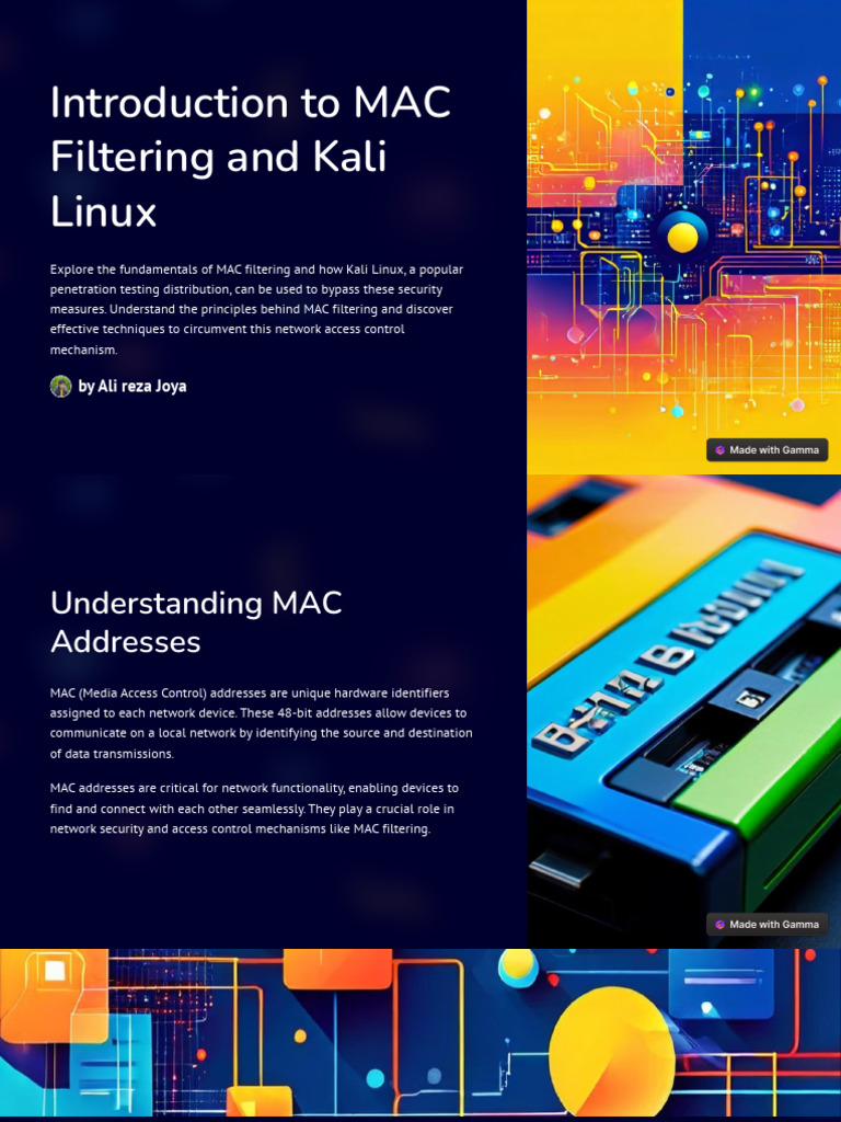 Introduction to mac filtering and kali linux pdf computer network
