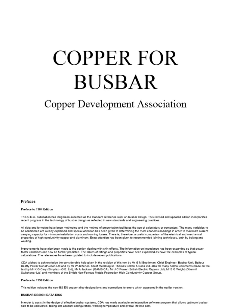 Copper Busbar Design Guide | PDF | Electrical Resistivity And ...