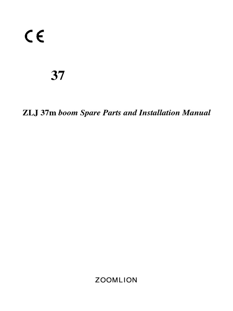 ZLJ 37m Boom Parts Manual | PDF | Piston | Mechanical Engineering
